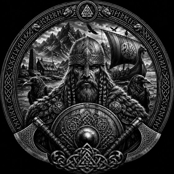 12 - Viking with crown ship