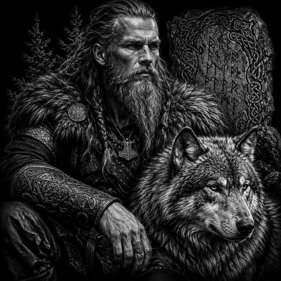 10 - Viking with Wolf closeup